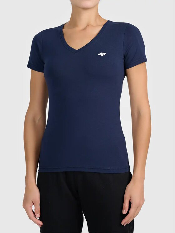 4F 4F T-shirt 4FWMM00TTSHF3307-31S Blu Authentic Slim Fit