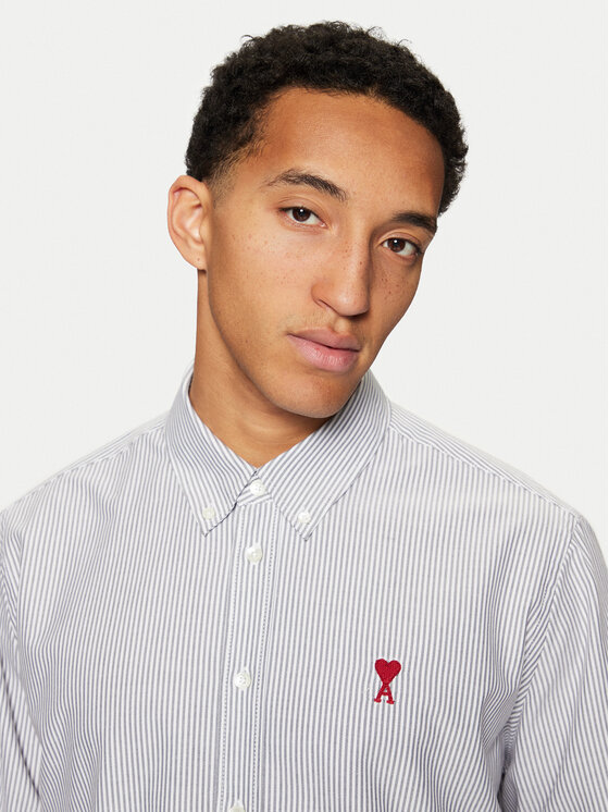 AMI Paris AMI Paris Koszula BFUSH063.CO0087 Szary Regular Fit