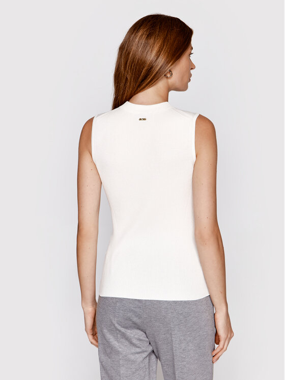 BOSS Boss Top Feskies 50473237 Bílá Slim Fit