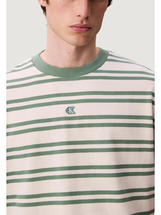 Calvin Klein Jeans Calvin Klein Jeans T-shirt SS HVYWT STRIPE JERS Bianco Casual Fit