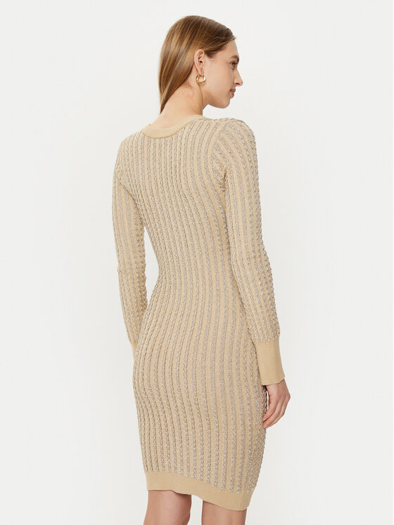 Guess Guess Sukienka dzianinowa W5RK09 Z3KT0 Beżowy Bodycon Fit