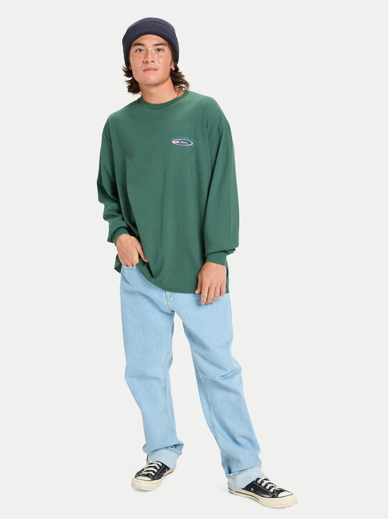 Quiksilver Quiksilver Longsleeve krekls Hw Hollow Coves EQYZT08202 Zaļš Comfort Fit