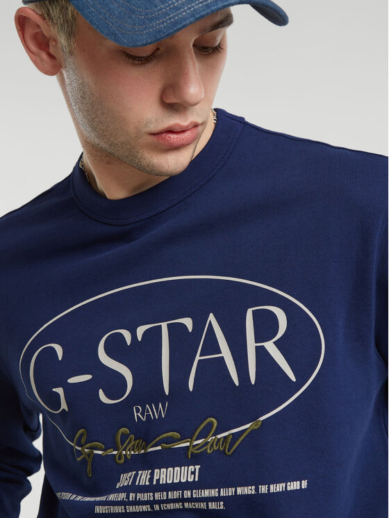 G-Star Raw G-Star Raw Bluza Circle D25100-D257 Niebieski Regular Fit