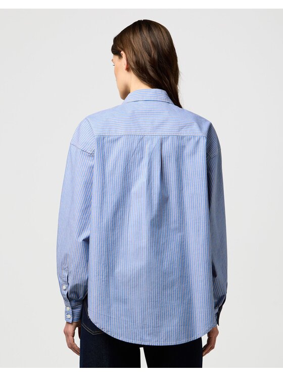 Wrangler Wrangler Camicia COOL GIRL BLOUSE Blu Relaxed Fit