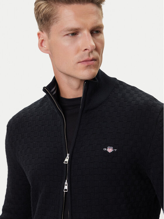 Gant Gant Strickjacke 8030263 Schwarz Regular Fit