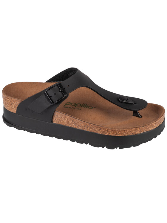 Japonki, rozmiar 37, Czarne, Birkenstock Papillio Gizeh Platform Vegan