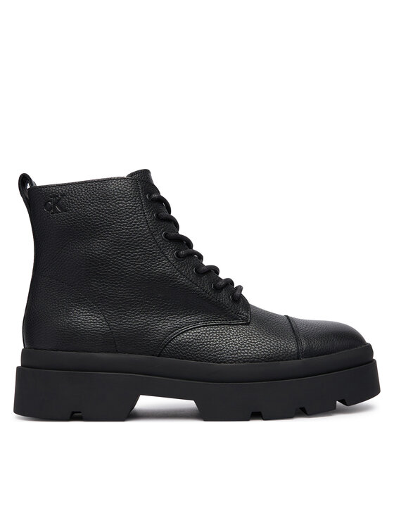 Calvin Klein Calvin Klein Outdoorová obuv Lugged Mid Lace Up Tc Tu Lth HM0HM02267 Čierna
