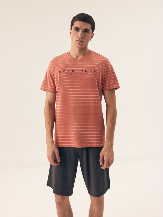 Henderson Henderson Piżama 42635 Koralowy Regular Fit