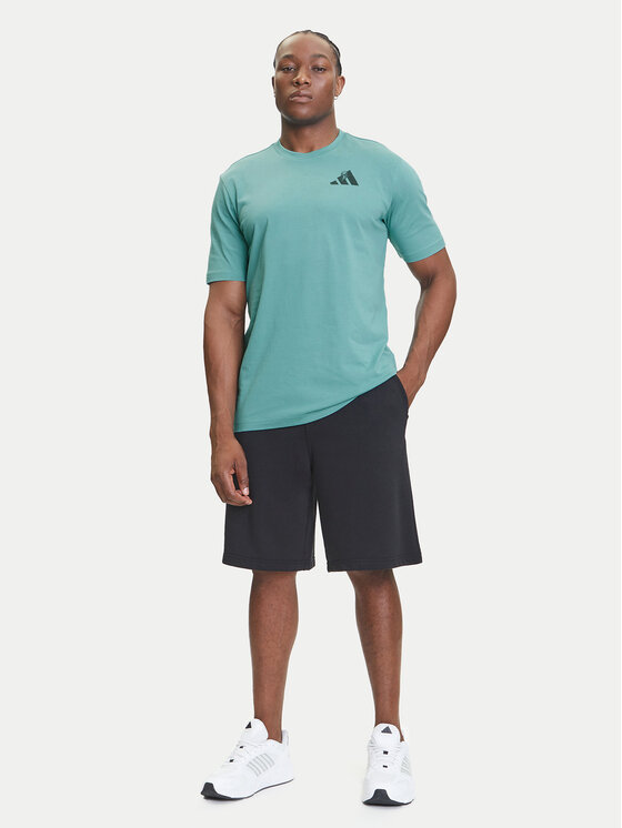 adidas adidas Tricou Yay Sports Verbiage Graphic JY1830 Turcoaz Regular Fit