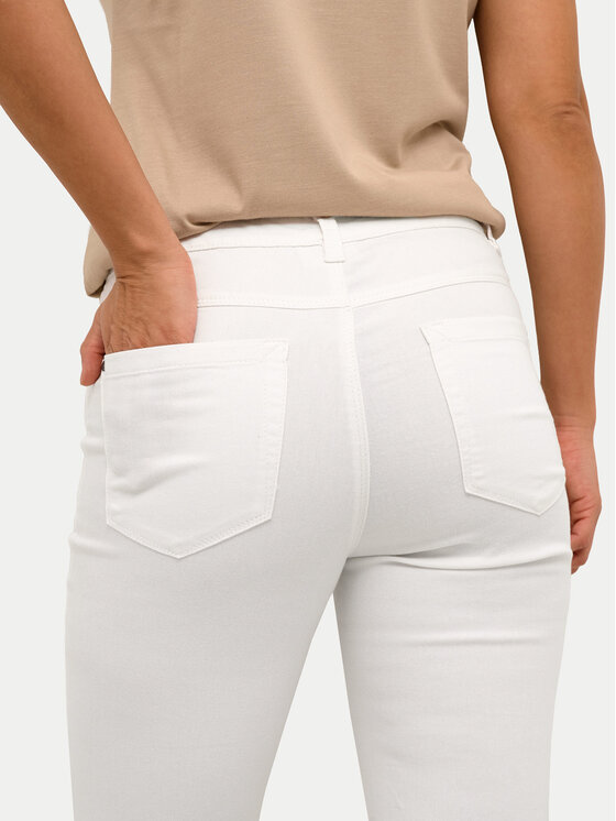Kaffe Kaffe Spodnie capri Zelina 10506525 Biały Slim Fit