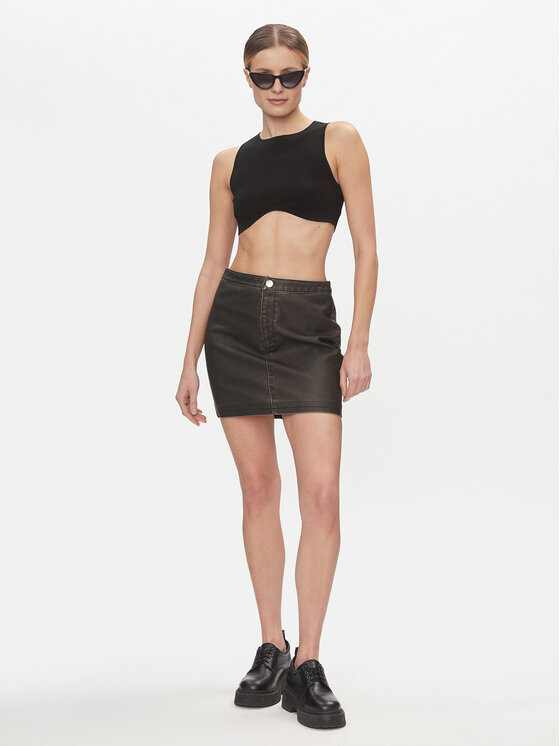 Noisy May Noisy May Fustă din imitație de piele Saorise 27028696 Negru Regular Fit