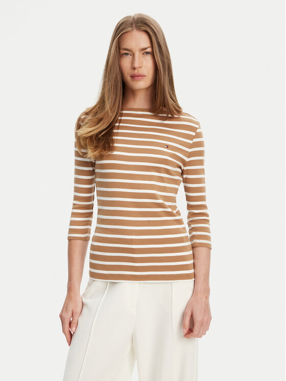 Tommy Hilfiger Tommy Hilfiger Blúz New Cody WW0WW40589 Barna Slim Fit