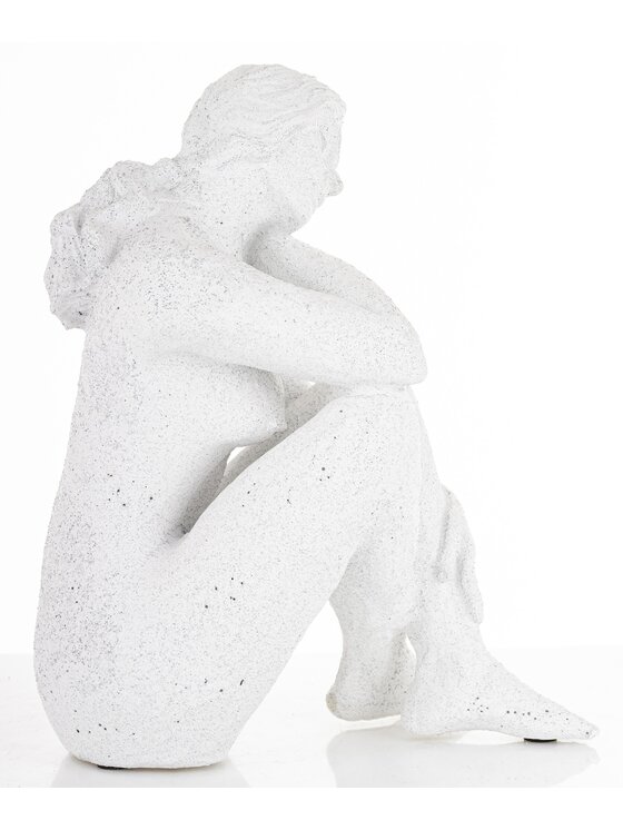 MIAhome MIAhome Figurka siedzącej kobiety 21x11x17 cm DONNA-2 Biały