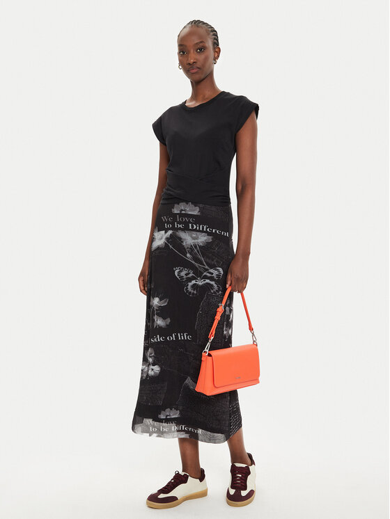 Desigual Desigual Kasdieninė suknelė Good News 24WWVK77 Juoda Regular Fit