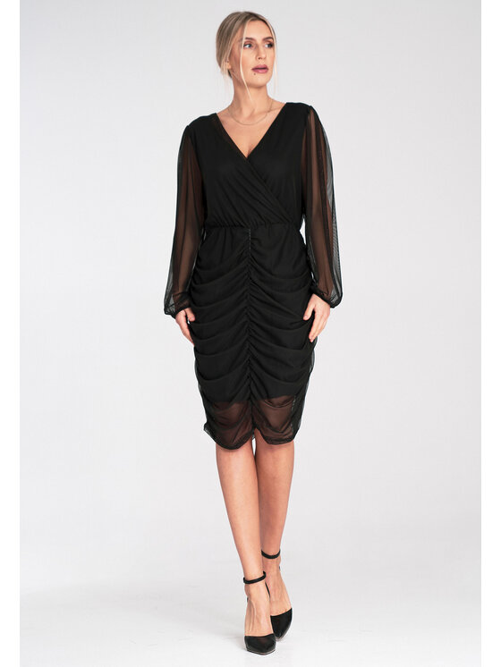 FIGL FIGL Sukienka koktajlowa M1106 Czarny Fitted Fit