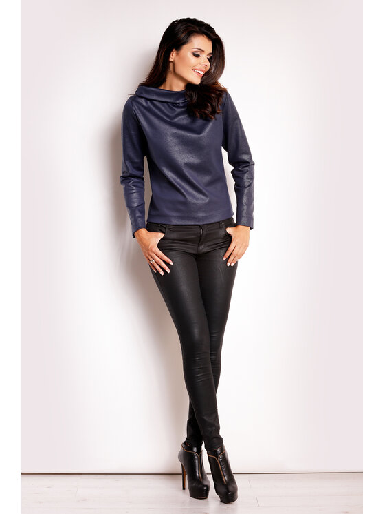 Infinite You Infinite You Blúzka M113 Tmavomodrá Basic Fit