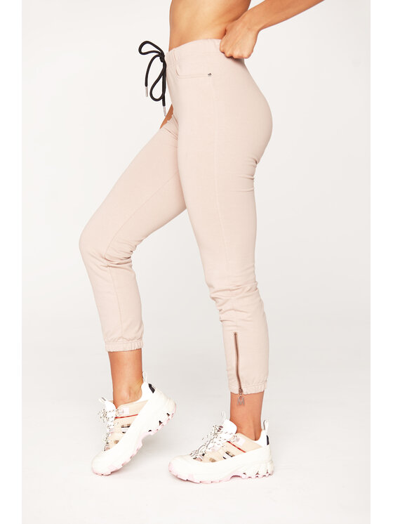 MANDRAGORA MANDRAGORA Leggings Narcyz Trąbkowy Beige Slim Fit
