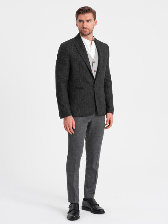 Ombre Ombre Sako OM-BLZB-0113 Šedá Regular Fit