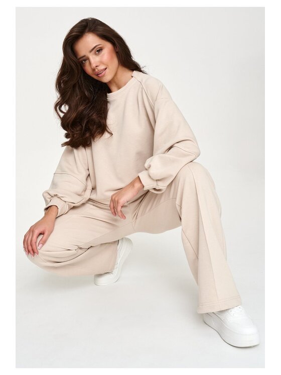 Makadamia Makadamia Dres M951 Beżowy Loose Fit