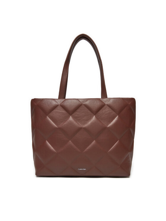 Calvin Klein Calvin Klein Дамска чанта Diamond Quilt K60K612906 Кафяв