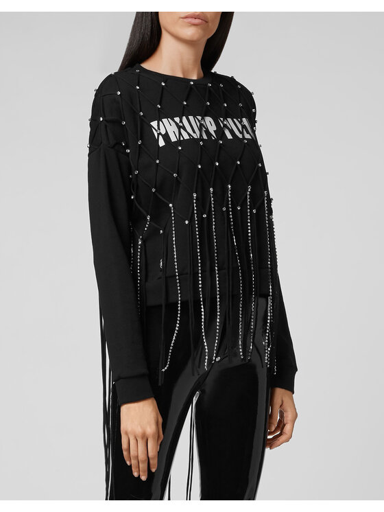 PHILIPP PLEIN PHILIPP PLEIN Mikina 30225 Černá Regular Fit