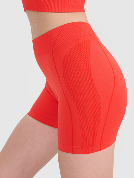 4F 4F Legginsy TRAINING SEAMLESS Czerwony Slim Fit