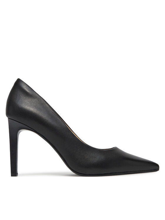 Calvin Klein Calvin Klein Pantofi cu toc subțire Pump 90 Pointy Hw Bar Lth HW0HW02527 Negru