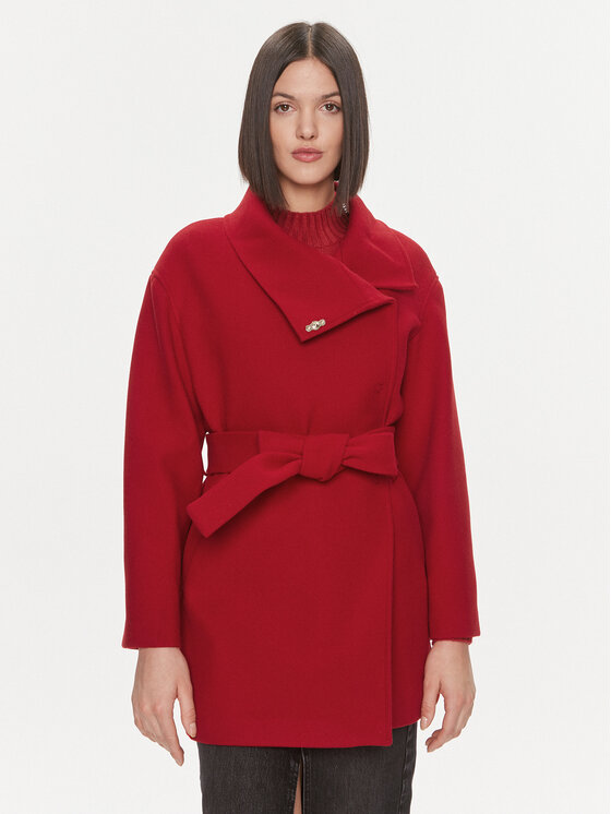 Liu Jo Liu Jo Вовняне пальто MF3306 J4600 Червоний Relaxed Fit