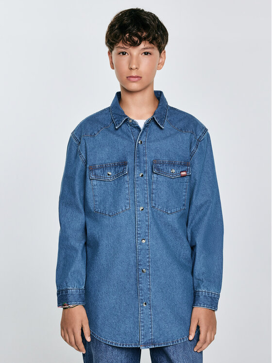 BIG STAR BIG STAR Koszula jeansowa WESTERN SHIRT YOUNG Niebieski Basic Fit