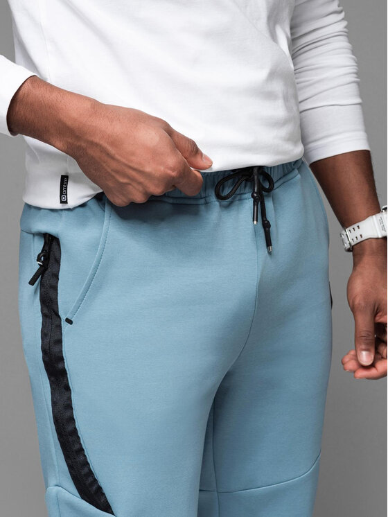 Ombre Ombre Spodnie dresowe OM-PASK-0226 Niebieski Regular Fit