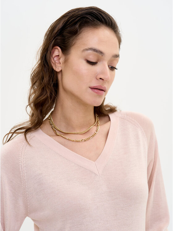 BIG STAR BIG STAR Sweter SIMONA_800_160 Beżowy Basic Fit