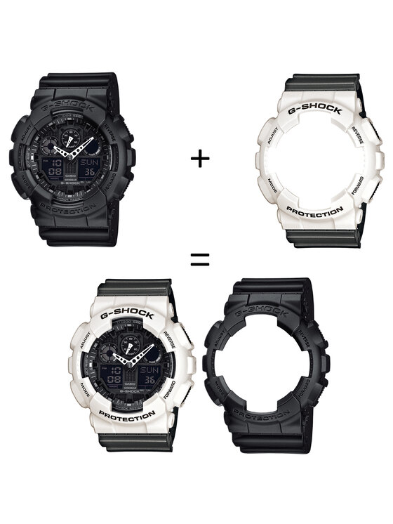 Casio Casio Zegarek SET GA-100-1A1ER + BEZEL 10395292 + PASEK 10467764 Szary