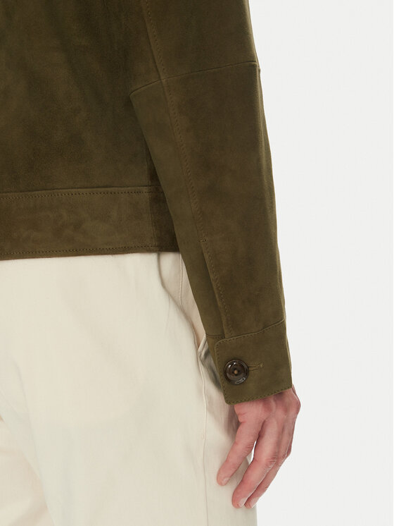 BOSS BOSS Bőrkabát H-Malbano5 50528014 Zöld Regular Fit