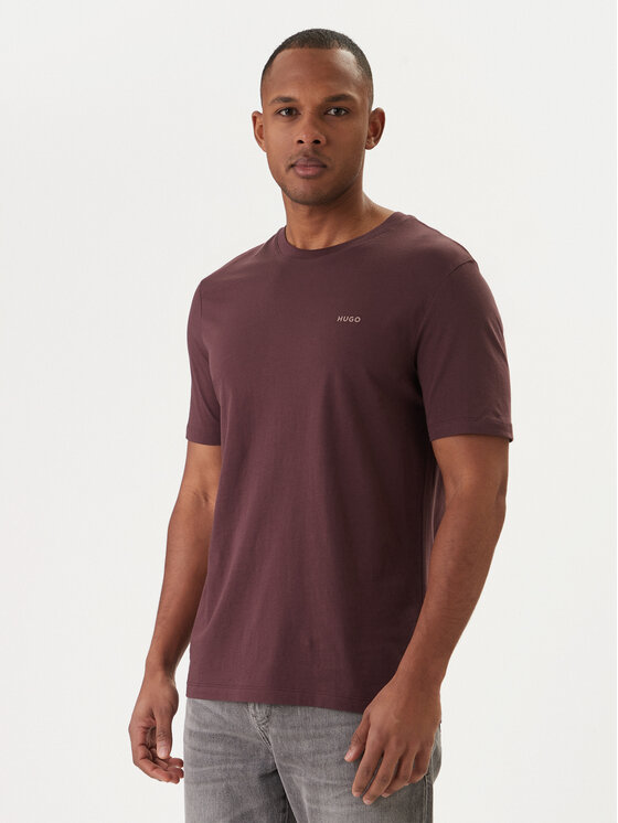 HUGO HUGO Тишърт Dero222 50466158 Кафяв Regular Fit
