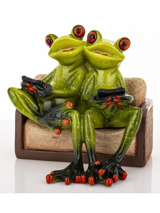 MIAhome MIAhome Figurka Para żabek na kanapie Zielony