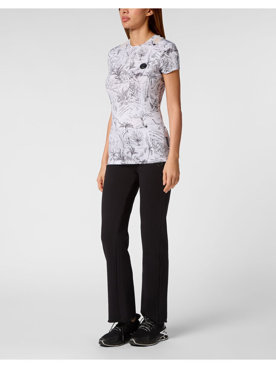Plein Sport Plein Sport T-Shirt 14225 Biały Skin Tight Fit