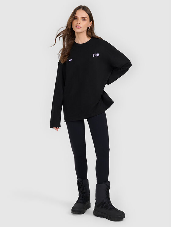 4F 4F Bluza FOB Czarny Loose Fit