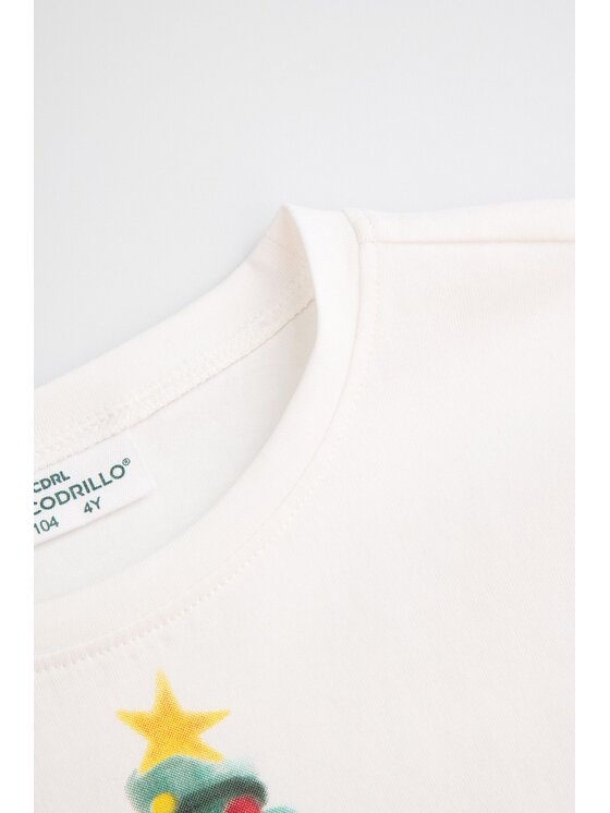 Coccodrillo Coccodrillo T-Shirt ZC4143102MER-003 Écru Regular Fit