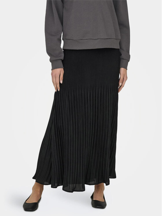 ONLY Plisovaná sukňa Ronja 15328314 Čierna Regular Fit