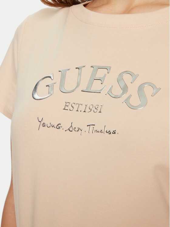 Guess Guess T-Shirt V5RI16 J1314 Beżowy Regular Fit