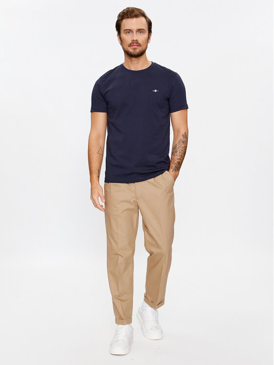 Gant Gant Tričko Shield 2003185 Tmavomodrá Slim Fit