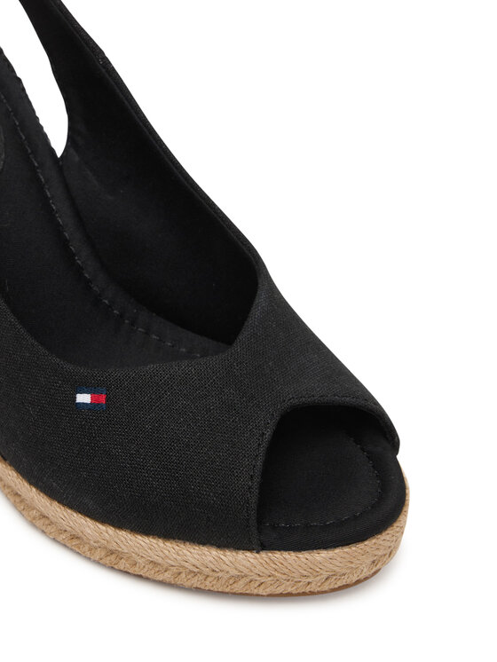 Tommy Hilfiger Tommy Hilfiger Espadryle Flag High Wedge Espad Slingback FW0FW09343 Czarny