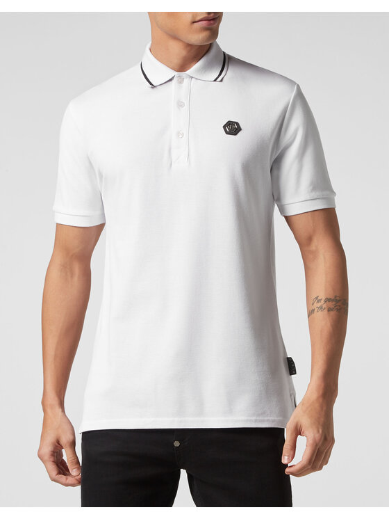 PHILIPP PLEIN PHILIPP PLEIN Polo 6041 Biały Slim Fit