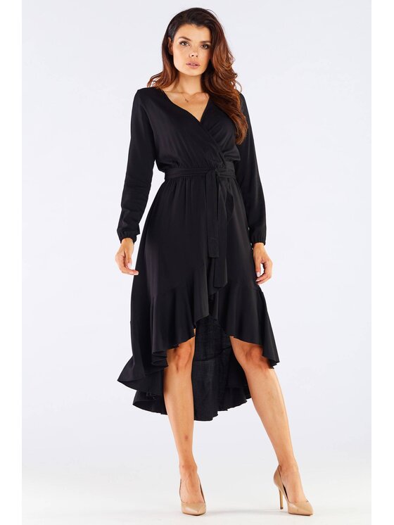 Awama Awama Vestito estivo A456 Nero Basic Fit