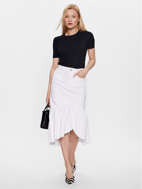 Guess Guess Джинсова спідниця Marinella W3YD0E D54G2 Білий Regular Fit