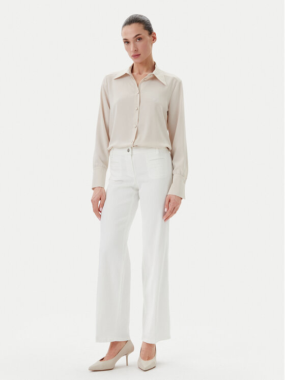 Olsen Olsen Blugi 14002252 Alb Wide Leg