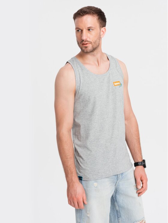 Ombre Ombre Tank top OM-TSTT-0191 Šedá Regular Fit