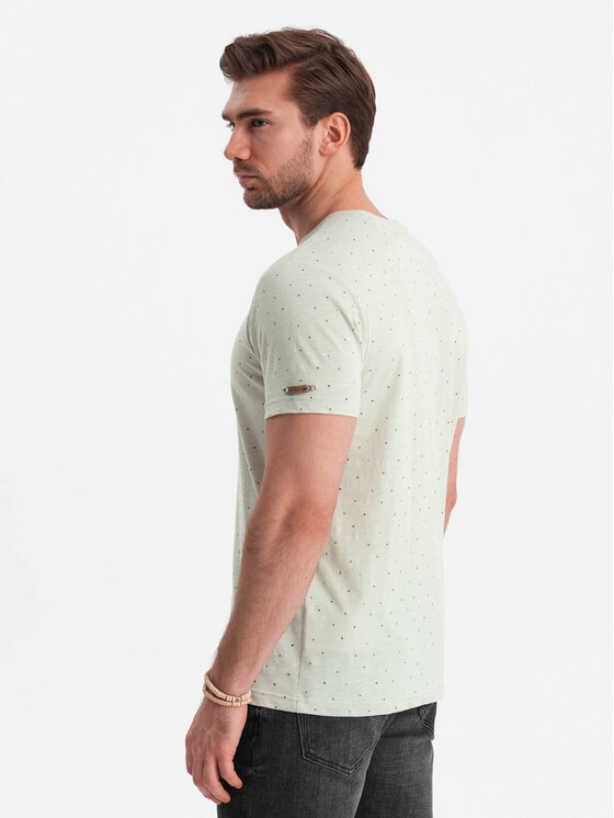 Ombre Ombre T-Shirt OM-TSFP-0185 Zielony Regular Fit