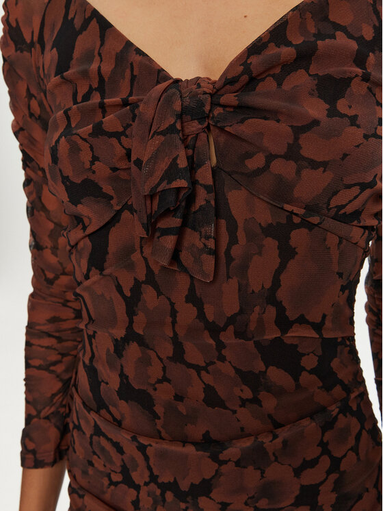 PINKO PINKO Vsakodnevna obleka Ribolla 103298 A1RB Rjava Slim Fit