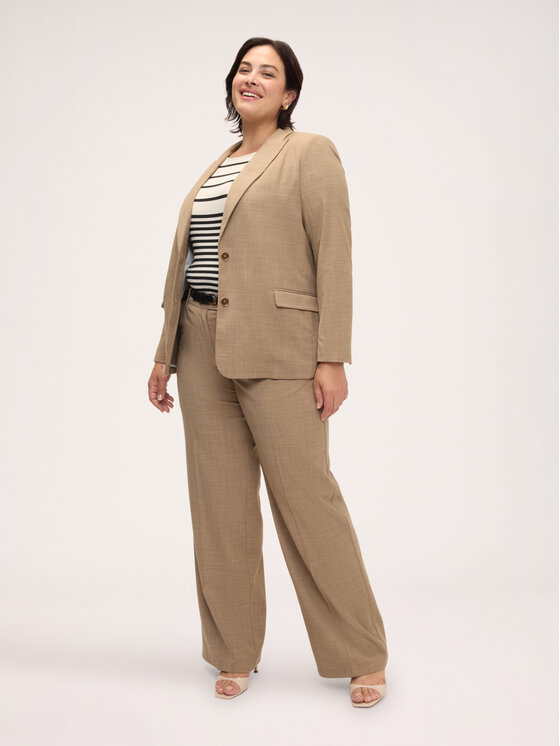 Fiorella Rubino Fiorella Rubino Spodnie materiałowe P060T005408N0R2 Kremowy Regular Fit